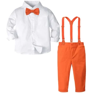 Suspenders Outfits  Formal Clothing Sets Wedding Ring Bearer Toddler Birthday Pants Set